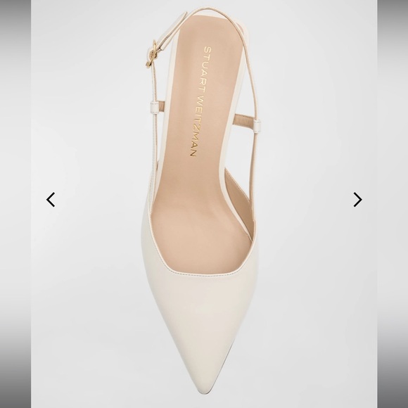 Stuart Weitzman Vinnie Leather Kitten Slingback - Picture 2 of 8